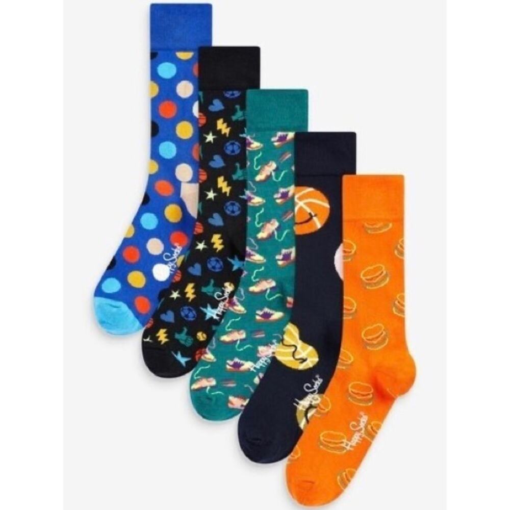 NWT Happy Socks Adults 5-Pack Game Day Socks Gift Set.